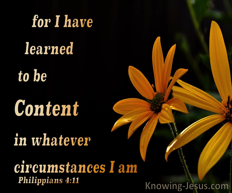 Philippians 4:11 Learn To Be Content (yellow)